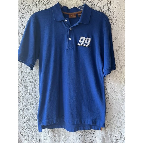 Nascar Racing Carl Edwards #99 Embroidered Polo Shirt Small Blue Mens - Picture 1 of 6